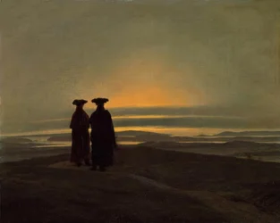 Paesaggio Serale con Due Uomini